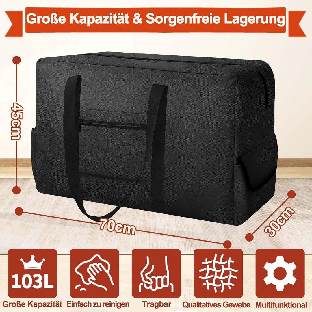 Extra Grosse Aufbewahrungstasche, Heavy-Duty Umzugstaschen mit verstärkten Griffen, wasserdichte Tra
