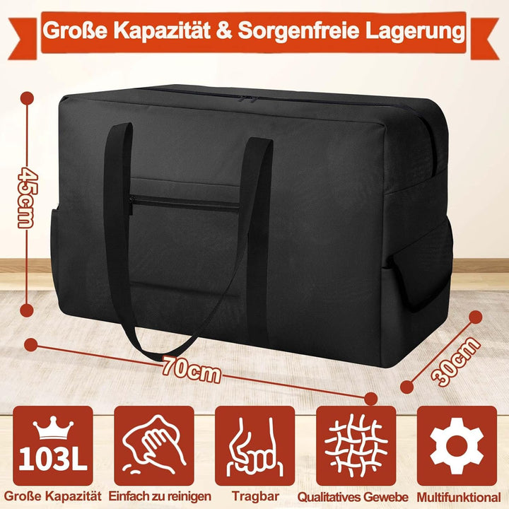 Extra Grosse Aufbewahrungstasche, Heavy-Duty Umzugstaschen mit verstärkten Griffen, wasserdichte Tra