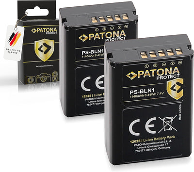 PATONA 2X Protect PS-BLN-1 Akku 1140mAh Ersatzakku kompatibel mit Olympus OMD OM-D E-M1 EM1 E-M5 EM5