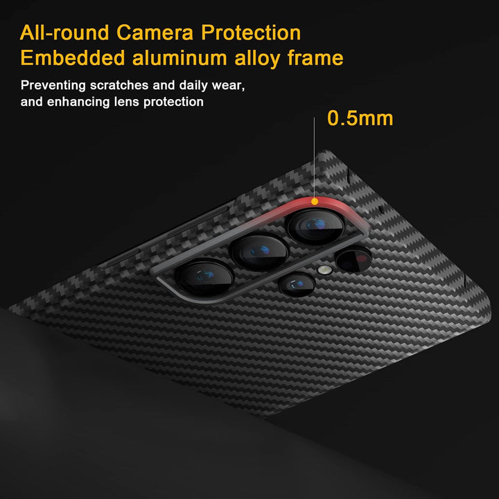 memumi Carbon Hülle für Galaxy S23 Ultra, 0.5 mm Superdünne, Hülle aus echter Aramidfaser [100% Aram
