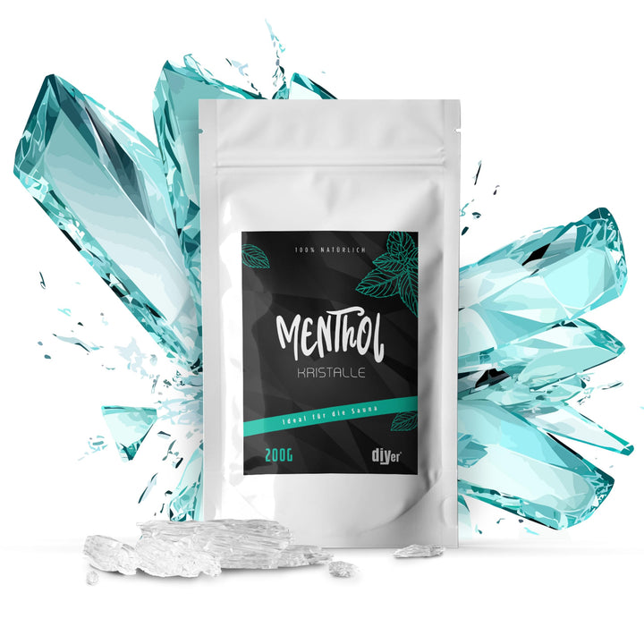 DIYer® 200g Mentholkristalle im praktischen Zipper Beutel - zertifizierte Premium Qualität aus 100%