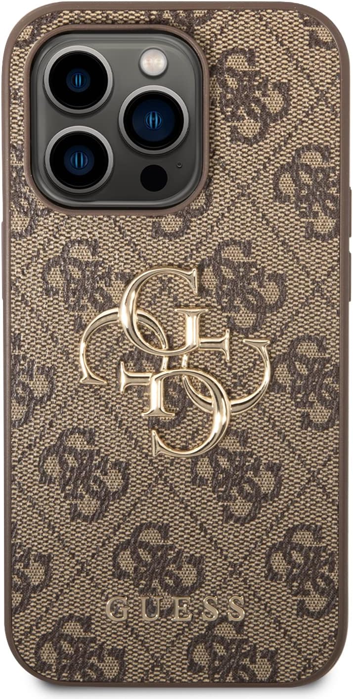 Guess GUHCP14L4GMGBR hülle für iPhone 14 Pro 6, 1" braun/Brown hardcase 4G Big Metal Logo, GUHCP14L4