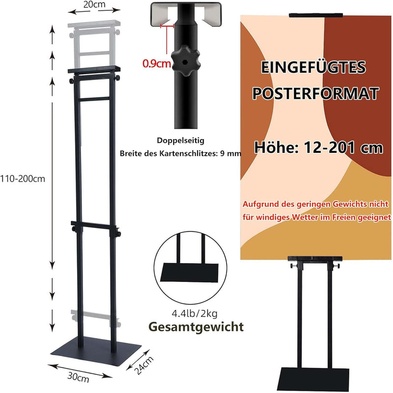 ybaymy Plakatständer Infoständer Doppelseitiger Plakatständer Verstellbarer Metall Informationsständ