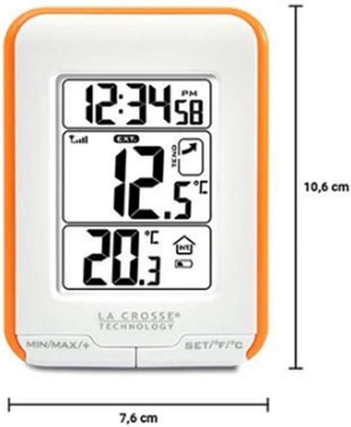 La Crosse Technology - WS6810 Temperaturstation für Innen- und Aussenbereich, Orange