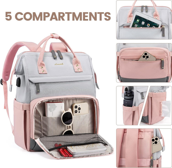 LOVEVOOK Rucksack Damen Gross Laptop Rucksäcke mit Laptopfach 17.3 Zoll Schulrucksack Mädchen Teenag
