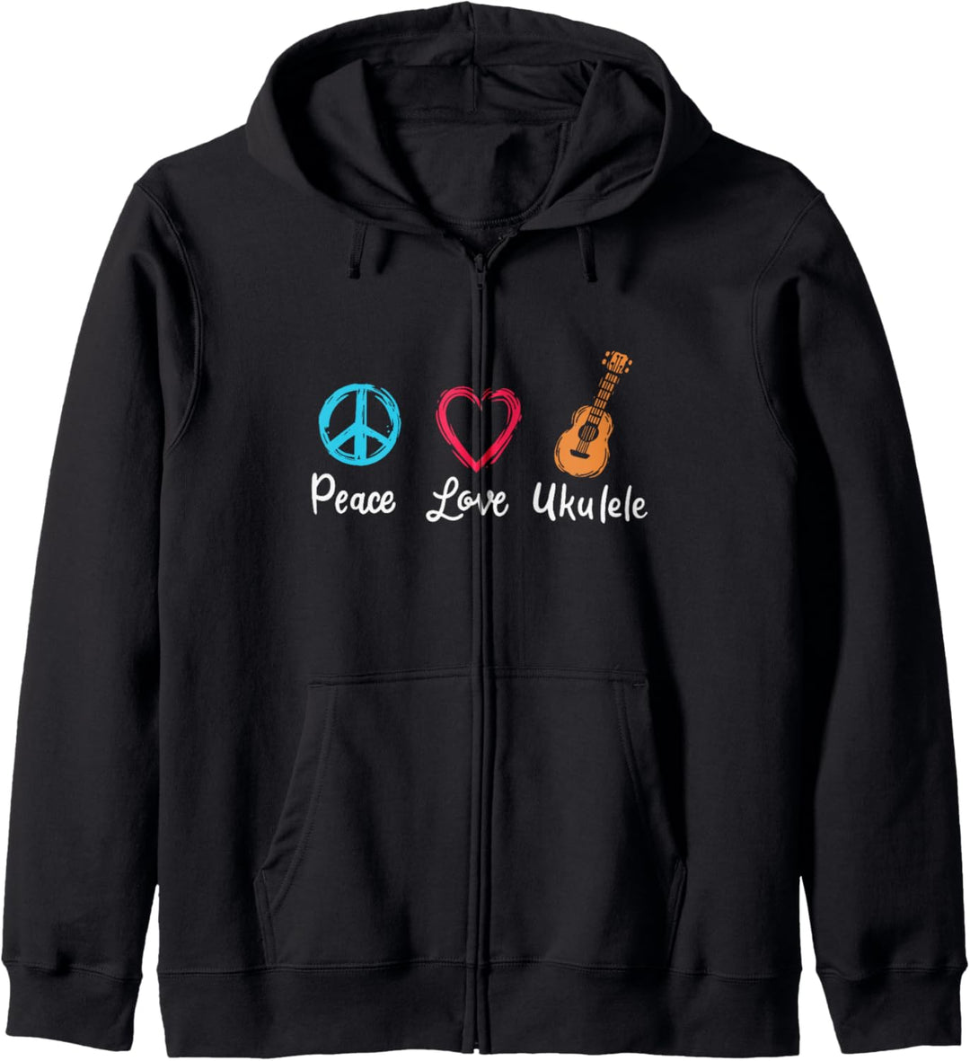 Peace Love Ukulele Kapuzenjacke