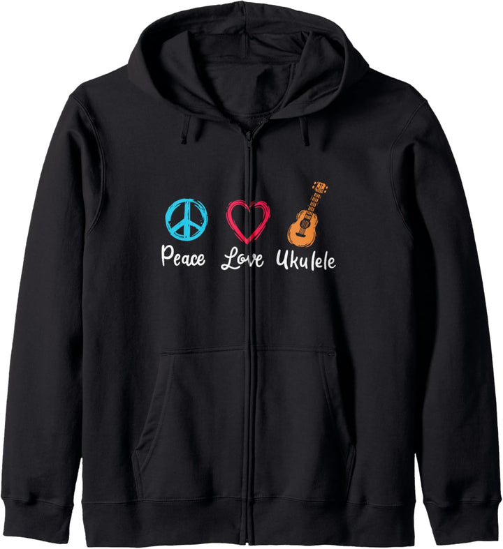 Peace Love Ukulele Kapuzenjacke