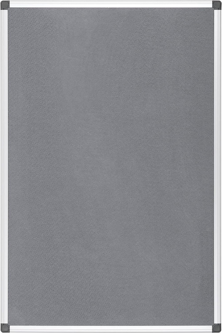 Bi-Office FA0342170 Pinnwand Maya, Filztafel Mit Aluminiumrahmen, Graue Filzoberfläche, 90 x 60 cm G