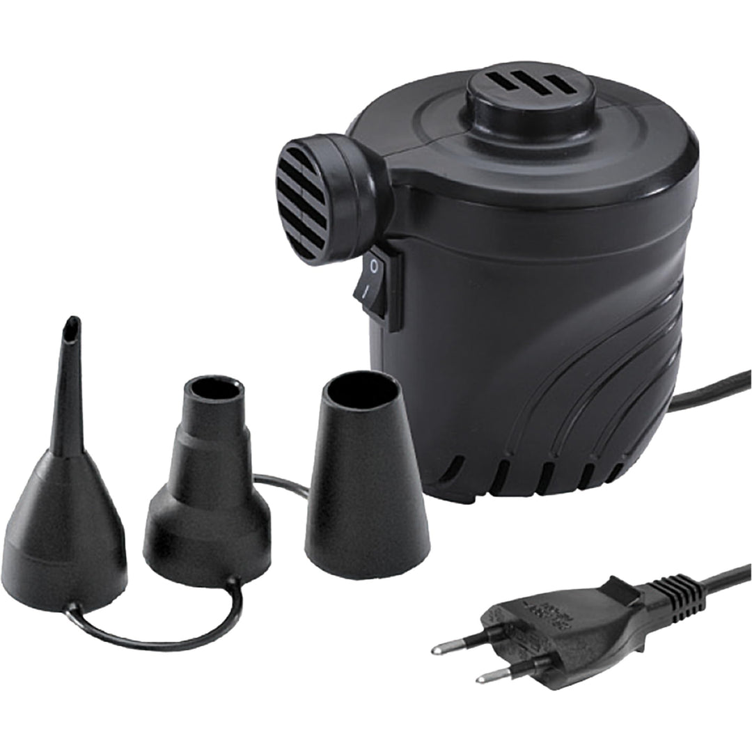 High Peak 49715 Elektropumpe 230V, E-pumpe, 3 extra Ventile, extra stark, Schwarz