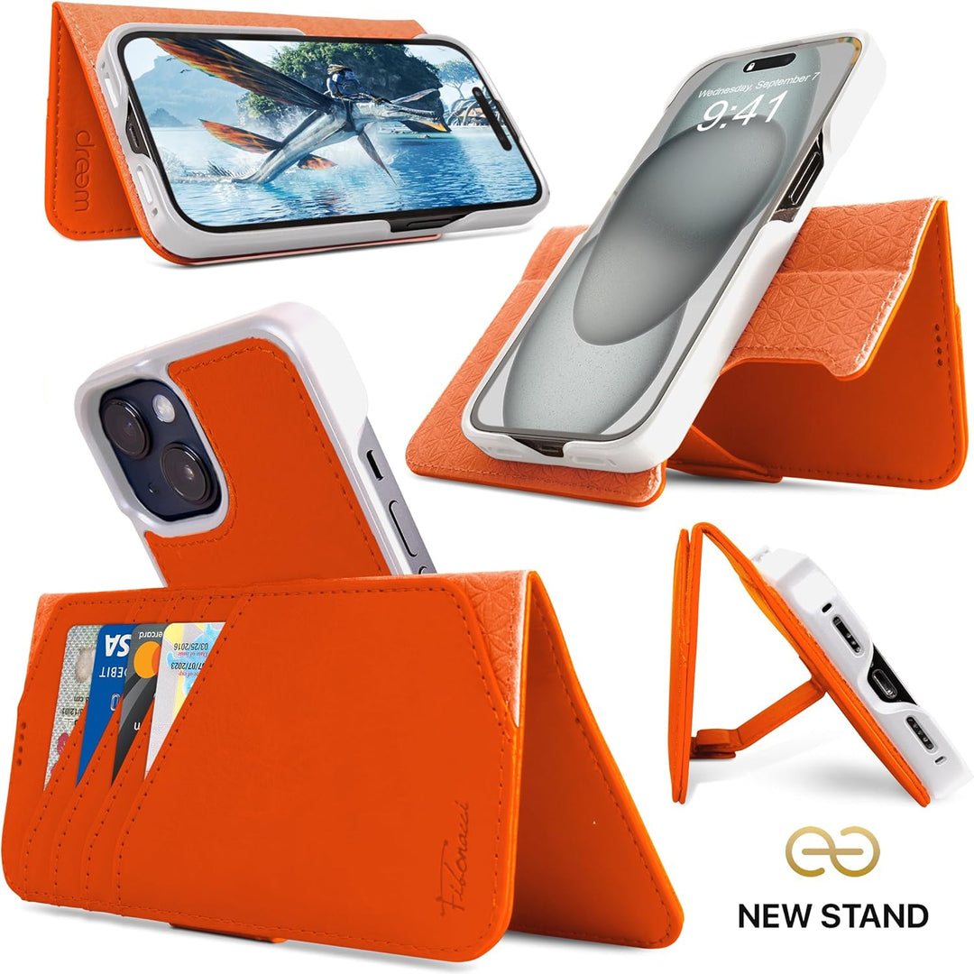 Dreem Fibonacci kompatibel mit iPhone 15 Plus Brieftaschen-Etui / 2-in-1 stossfestes Etui und abnehm