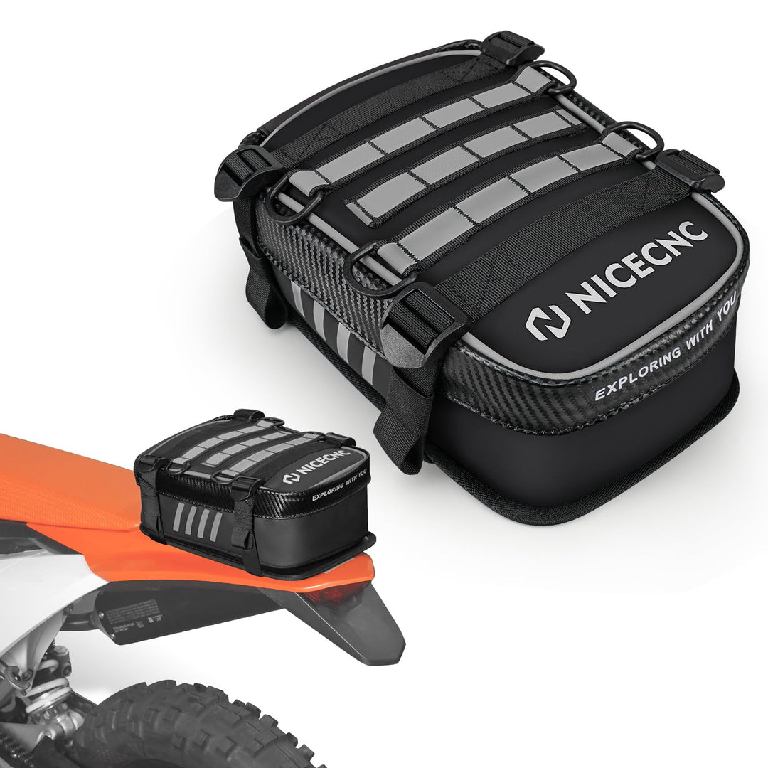 NICECNC Motorrad-Heckkotflügeltasche, Dirt-Bike-Tasche, Rücksitz mit Werkzeug-Rolltasche, Dirt-Bike-