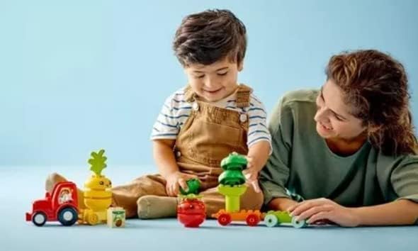 Lego DUPLO 10982 Mein erster Obst- und Gemüsetraktor, Spielzeug zum Stapeln und Sortieren von Farben