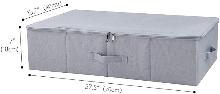 2er-Pack, faltbare Unterbett-Aufbewahrungsboxen mit Reissverschlussabdeckung, Aufbewahrungsbehälter