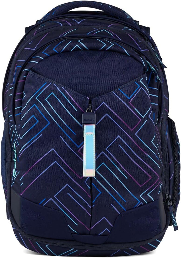 Satch Match Schulrucksack Set 3tlg. inkl. Schlamperbox und Sportbeutel Purple Laser, Purple Laser