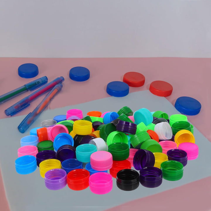 IMIKEYA 100 Stück Plastik Flaschendeckel: Bunt Flaschenverschluss - DIY Flaschendeckel Schraubversch
