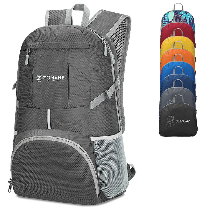 ZOMAKE 35 L Leicht Faltbarer Rucksack Packbare Backpacks, Kleiner Rucksäcke Wanderrucksack Wasserdic