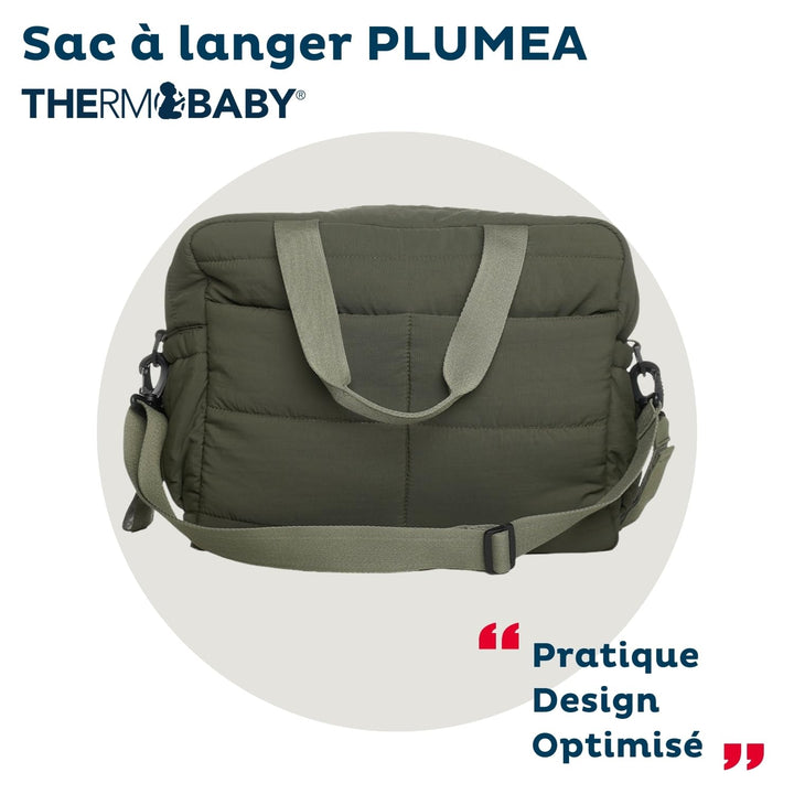 Thermobaby - Wickeltasche, gesteppt, Plumea – Tasche für Mutter und Baby – Tasche mit Wickelunterlag