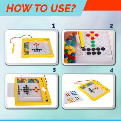 Playmags Magnetic Board für Kinder - Magnetische Doodle Dots Board mit Magnetstift - Magna Doodle mi