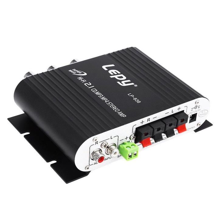 LEPY LP-838 Auto Channel Verstärker Stereo Subwoofer Audio Zubehör (Schwarz) mit DollaTek Led-Licht