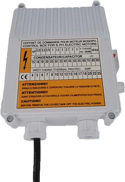 ZYIY Tiefbrunnenpumpen schaltbox Steuerkasten 1.1kw 1.5Hp Schalter Control Box 45uf 16A Teile Konden