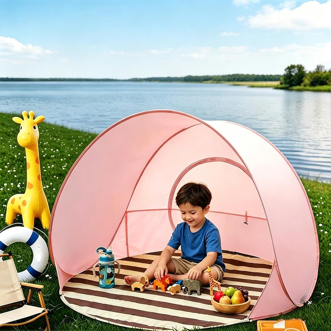 Strandzelt Pop-Up Zelts UV 50+, Schnell Aufbaubar, Nie Wieder Sonnenbrand, Sofortiger UV-Schutz Ultr