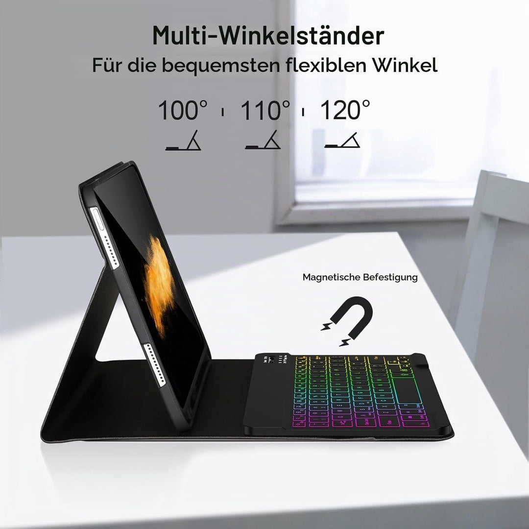 APHBZGE Tastatur Hülle für iPad 9/8/7. Generation 10,2 Zoll, abnehmbare Hülle mit Bluetooth-Tastatur