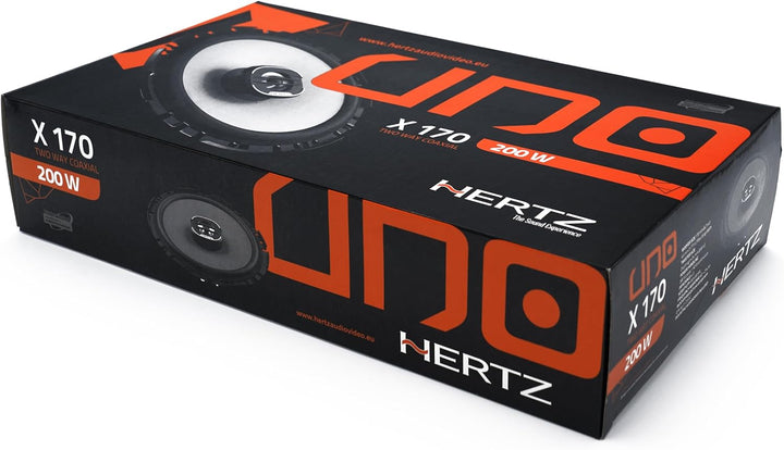 Hertz X 170 – 2-Wege-Koaxiallautsprecher 170 mm, PP-Membran, Neodym-Hochtöner, 120 W Spitzenleistung