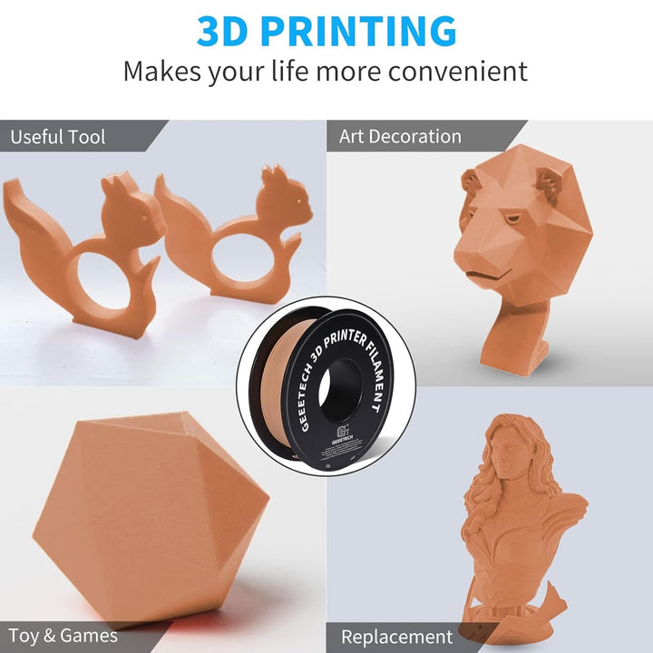 GEEETECH Matte PLA Filament, 3D-Drucker PLA Filament 1 kg Spule, Genauigkeit +/- 0,03 mm, Hautfarbe,