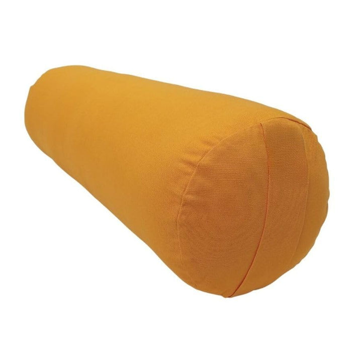 Yoga-Bolster, zylindrisch, Baumwolle und Kapok, Bio, 65 x 21 cm Orange / Safran, Orange / Safran