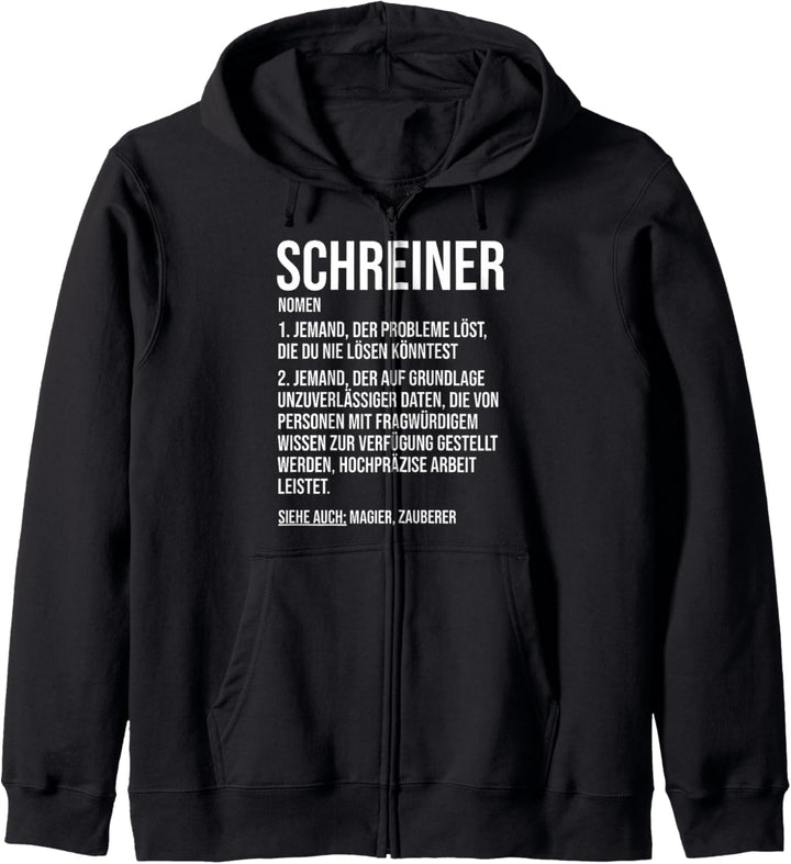 Lustiger Tischler Spruch Geschenk Schreiner Herren Damen Kapuzenjacke
