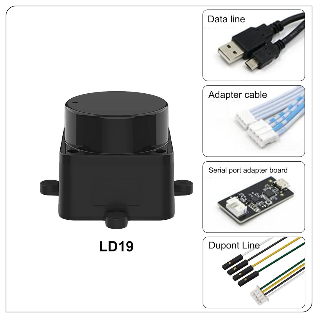 youyeetoo FHL-LD19 Lidar Sensor - 12Meter (39ft) 360° Ranging - Walnut Size, 30K lux Resistant - Pro
