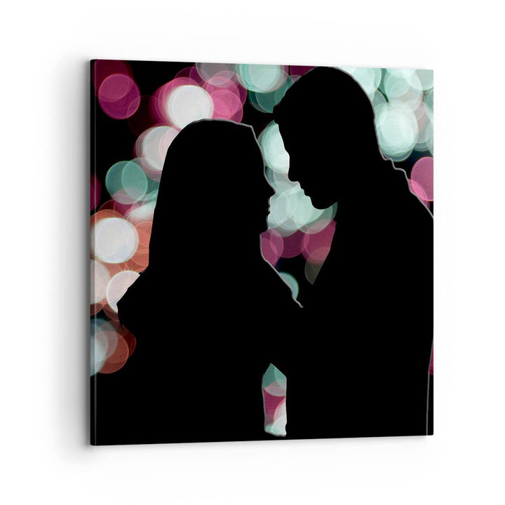 Bilder auf Leinwand 70x70cm Leinwandbild mit Rahmen Paar Liebe Beziehung Gross Wanddeko Bild Schlafz