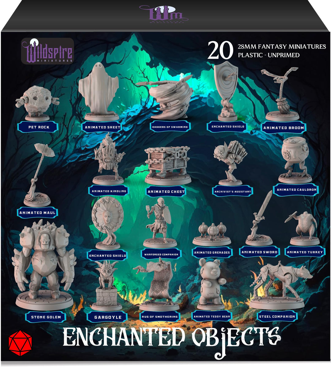 Wildspire Animierte Objekte Miniaturen für DND Dungeons and Dragons Miniaturen, Battlemage Charakter