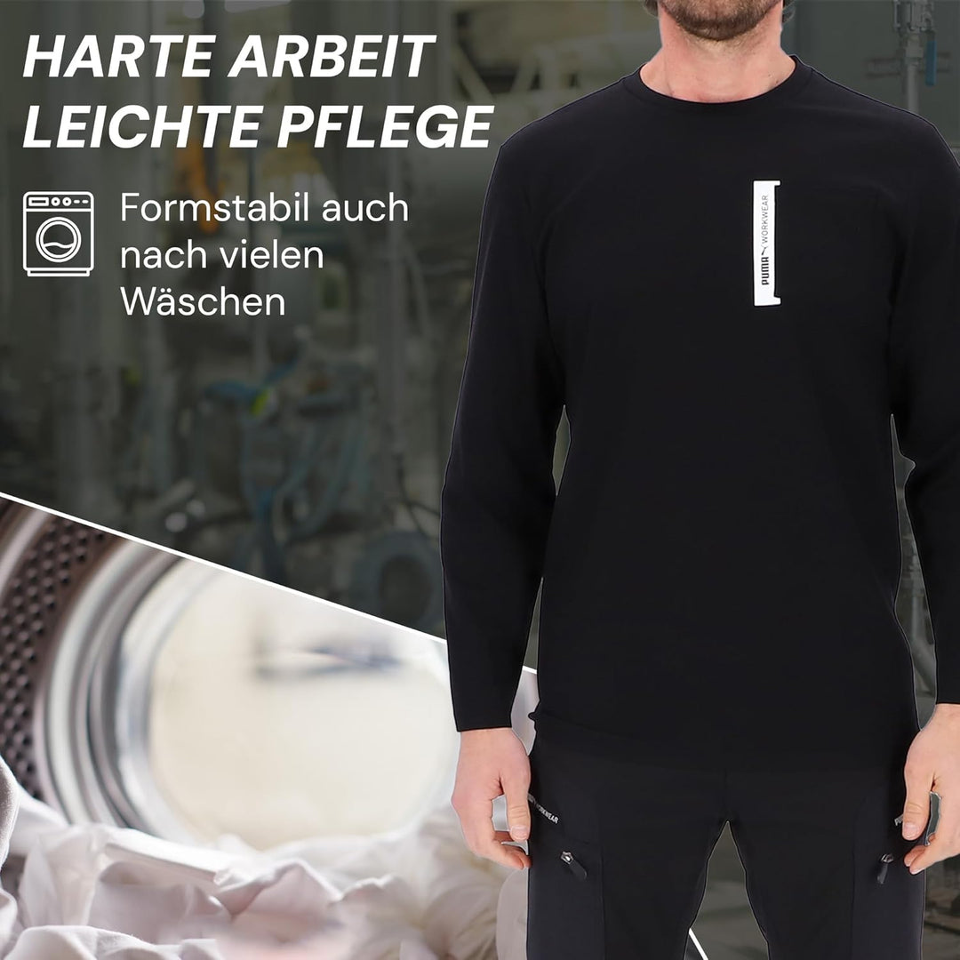 PUMA Workwear Advanced Kollektion - Longsleeve Herren Pullover - Brusttasche und Utility Fach an der