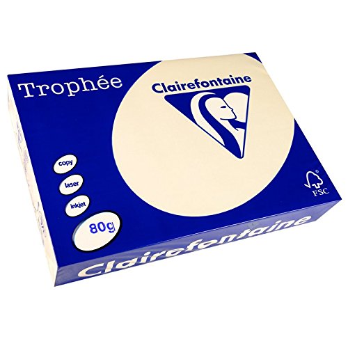 Clairefontaine 1871C - Karton mit 5 Ries à 500 Blatt Druckerpapier / Kopierpapier Trophée, DIN A4 (2