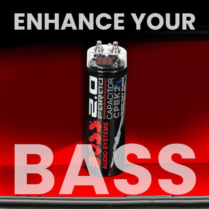 BOSS AUDIO CPBK2 2 Farad Kondensator Standardverpackung, Standardverpackung