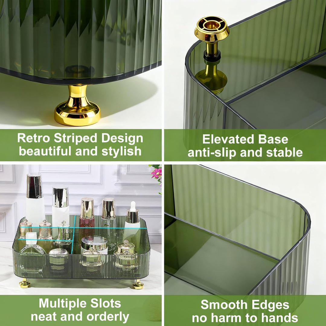 DASITON Make Up Kosmetik Organizer Acryl, 5 Fächer Schmink Aufbewahrung für Pinsel, Lippenstift, Par