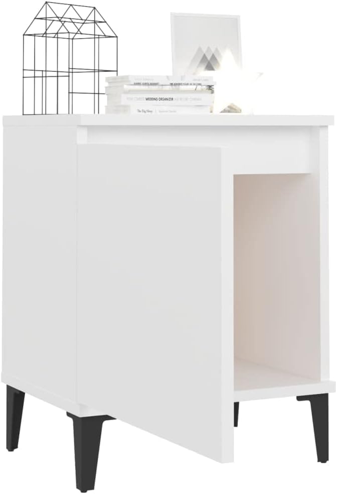 vidaXL Nachttisch mit Metallbeinen Industriestil Nachtschrank Nachtkonsole Nachtkommode Schlafzimmer