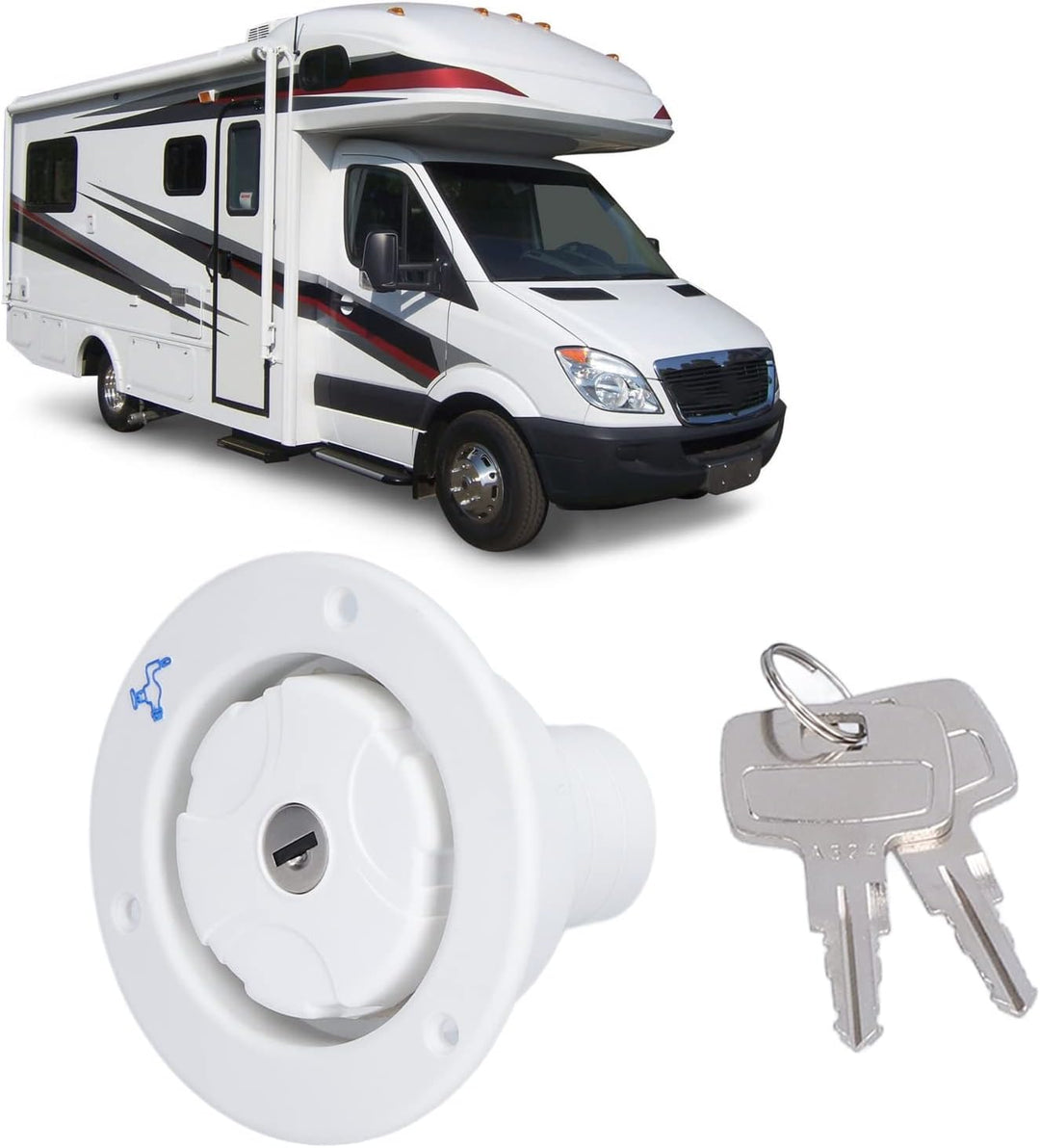 Buachois Tankdeckel 80mm Wassertankdeckel mit 2 Schlüsseln Auslaufsicherer Wasser Diesel Trinkwasser