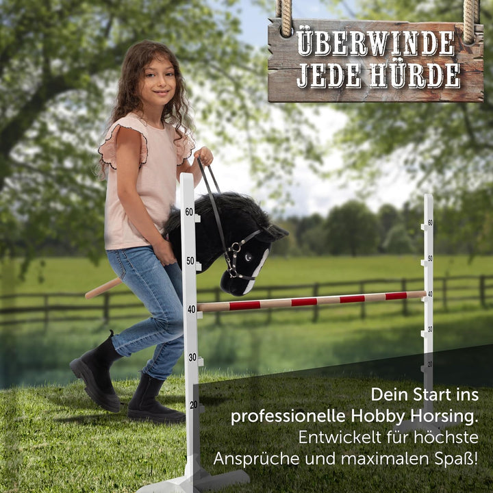 Pink Papaya Hobby Horse Abraxas, mit Halfter und Trense, Steckenpferd fürs Hobby Horsing, Pferd zum