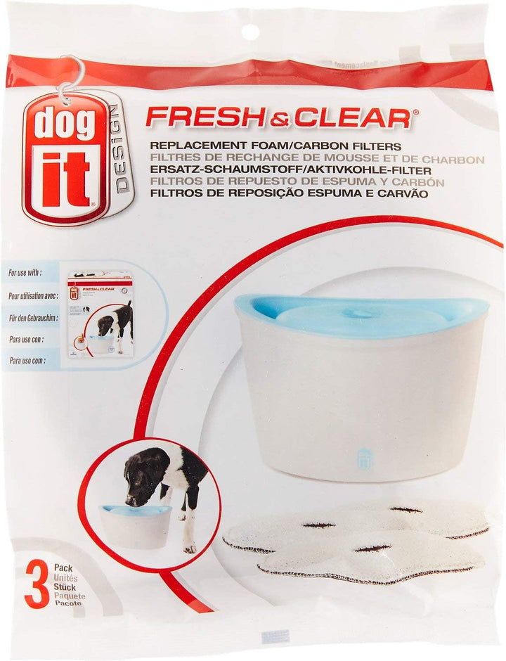 Zeus Trinkbrunnen für Hunde, weiss/blau + Ersatzreinigungsfilter für 6L H2EAU Trinkbrunnen für Hunde