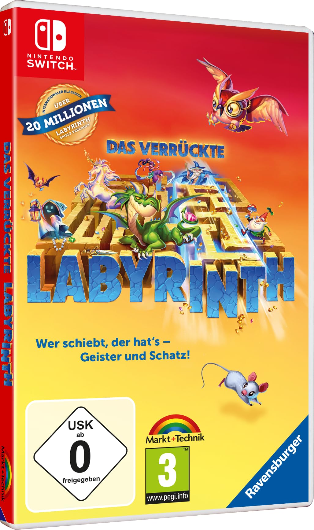Das verrückte Labyrinth - Familien Spieleklassiker für 1 - 4 Spieler für Switch