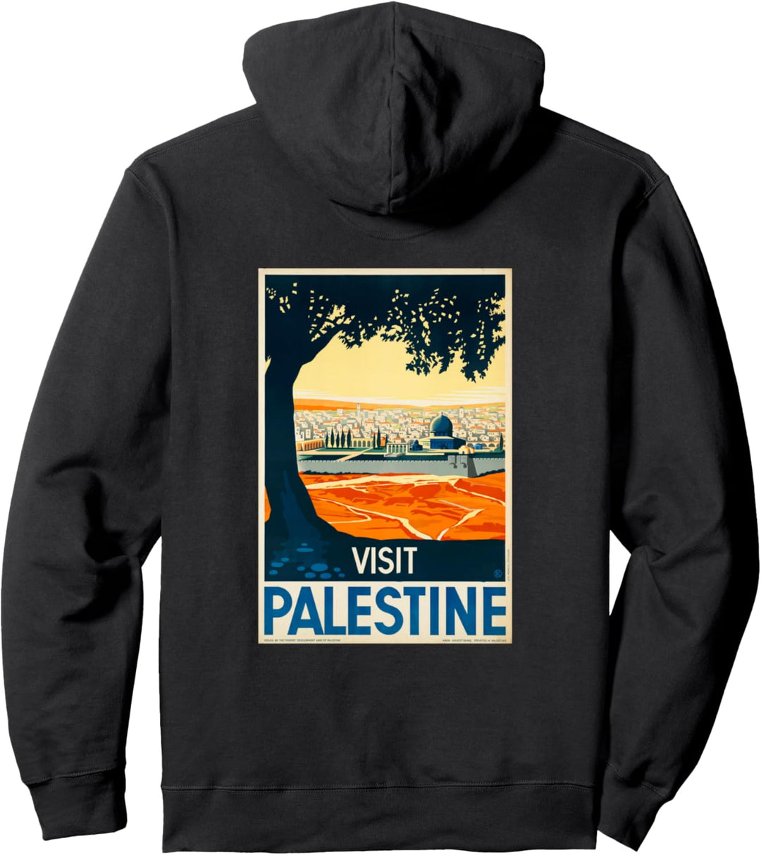 Besuchen Sie Palestine Vintage Middle East Poster Pullover Hoodie