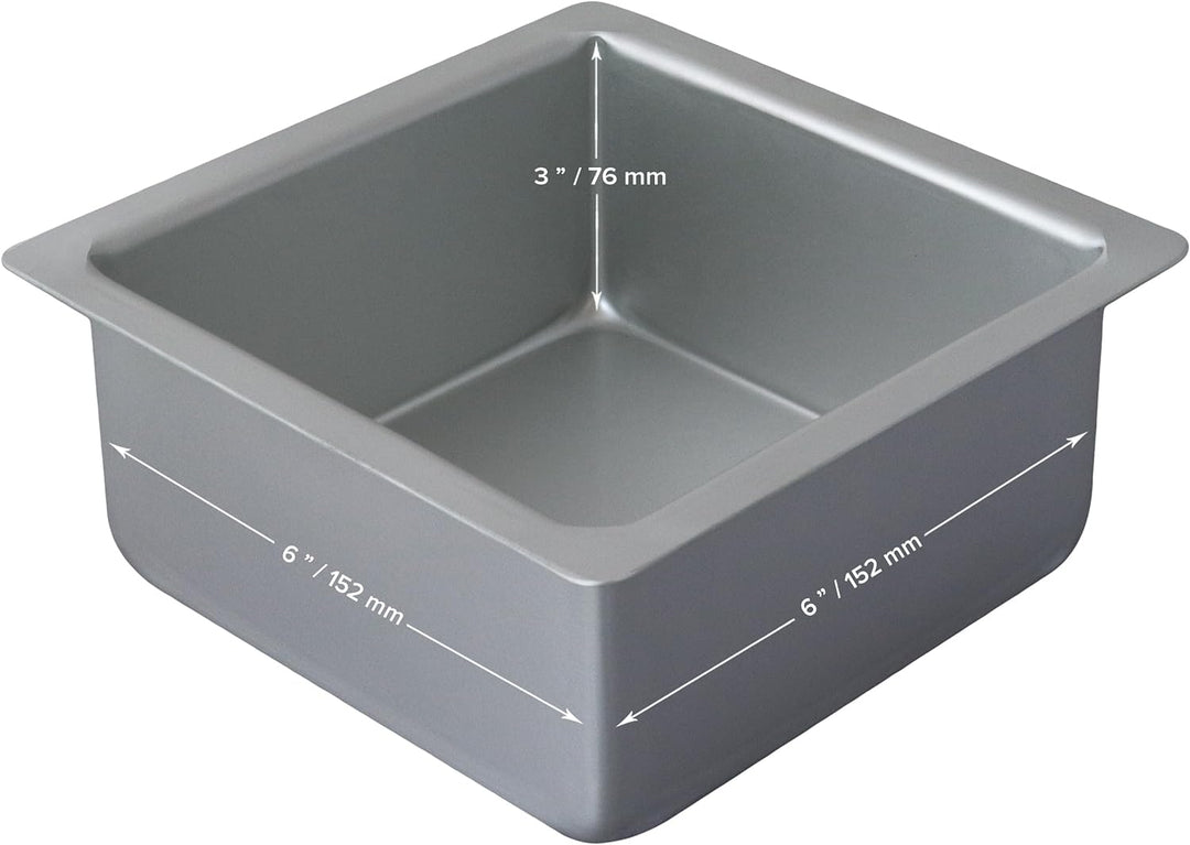 PME Quadratische Backform aus eloxiertem Aluminium, 356 x 356 x 76 mm, 35 x 35 x 7.5 cm, 35 x 35 x 7