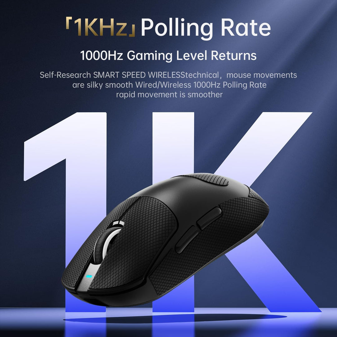 ATTACK SHARK X8PLUS Mouse with Grip Tape for Large Hand, 55g Superlight, PixArt PAW3395PRO Gaming Se