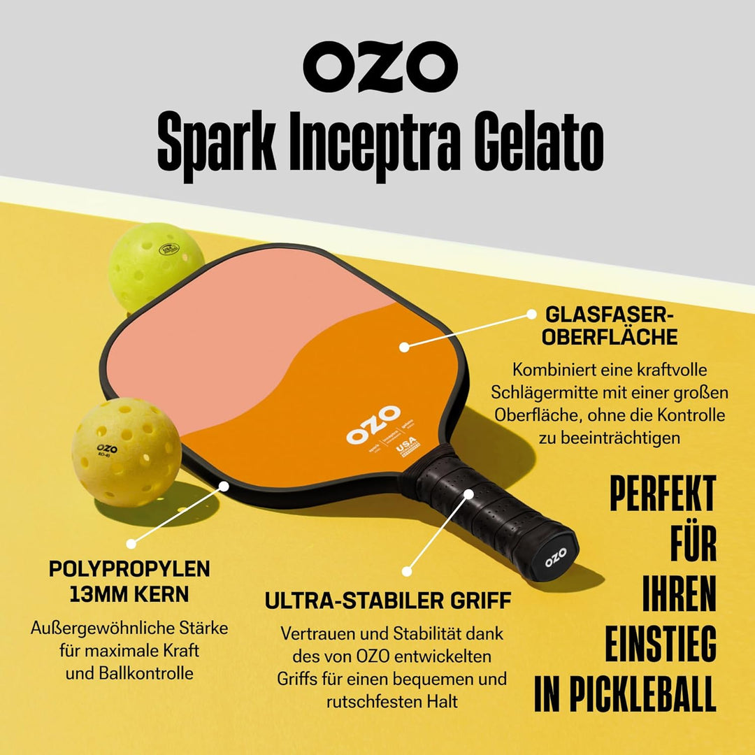 OZO Pickleball Kontroll Schläger für Anfänger Beginner Control Strawberry & Melon, Beginner Control