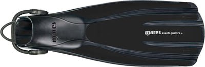 Mares Fins Avanti Quattro + Flossen Mit Riemen R (42-44) Schwarz, R (42-44) Schwarz