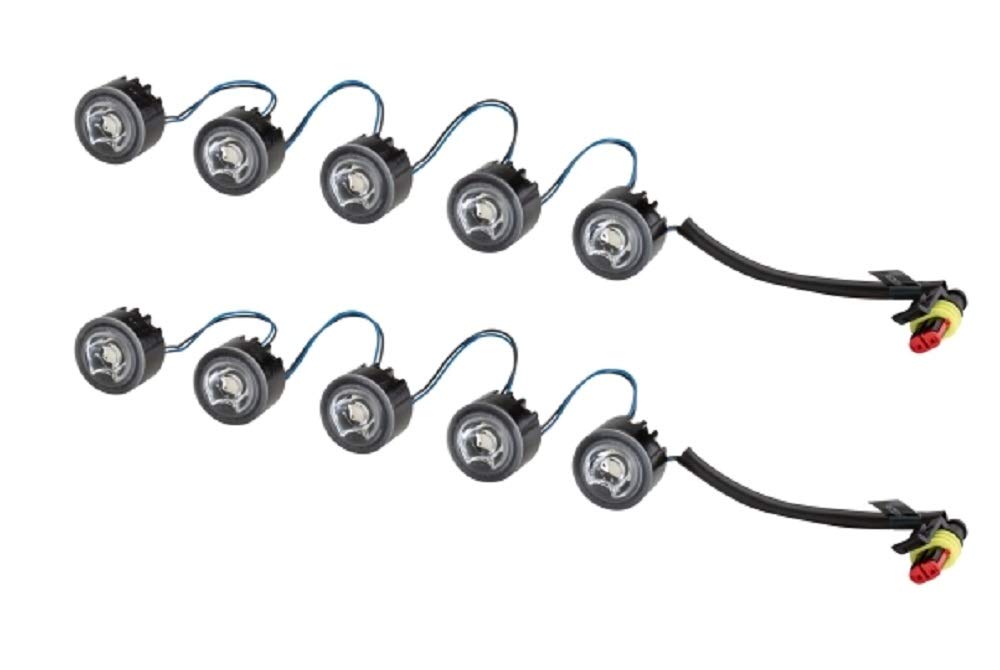 HELLA - LED-Tagfahrleuchtensatz - LEDayFlex - 12/24V - rund - Einbau - Lichtscheibenfarbe: glasklar