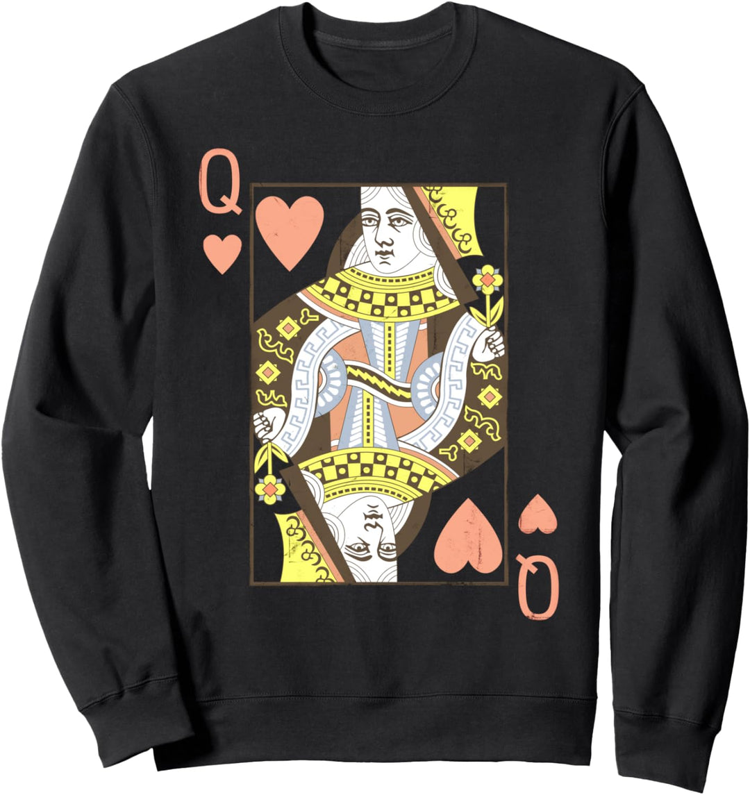 Red Queen of Hearts Poker Card Sweatshirt