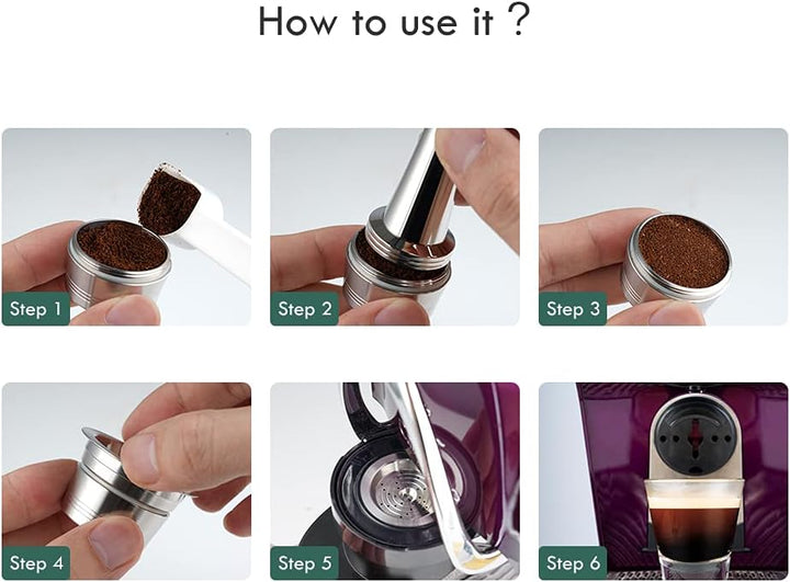 Tchibo Cafissimo kapsułki do kawy ze stali nierdzewnej do napełniania, wielokrotnego użytku, filtr d